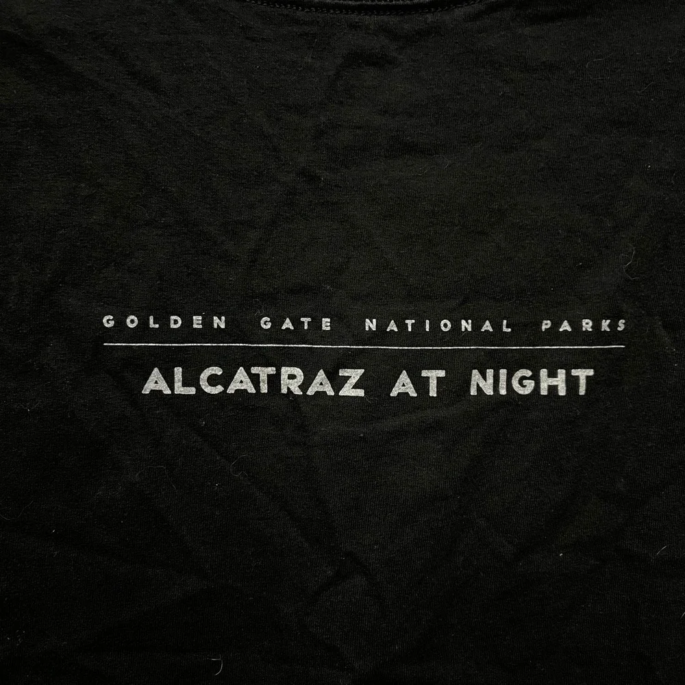 Hanes‎ Alcatraz At Night Golden Gate National Parks Black Graphic T-Shirt Mens L